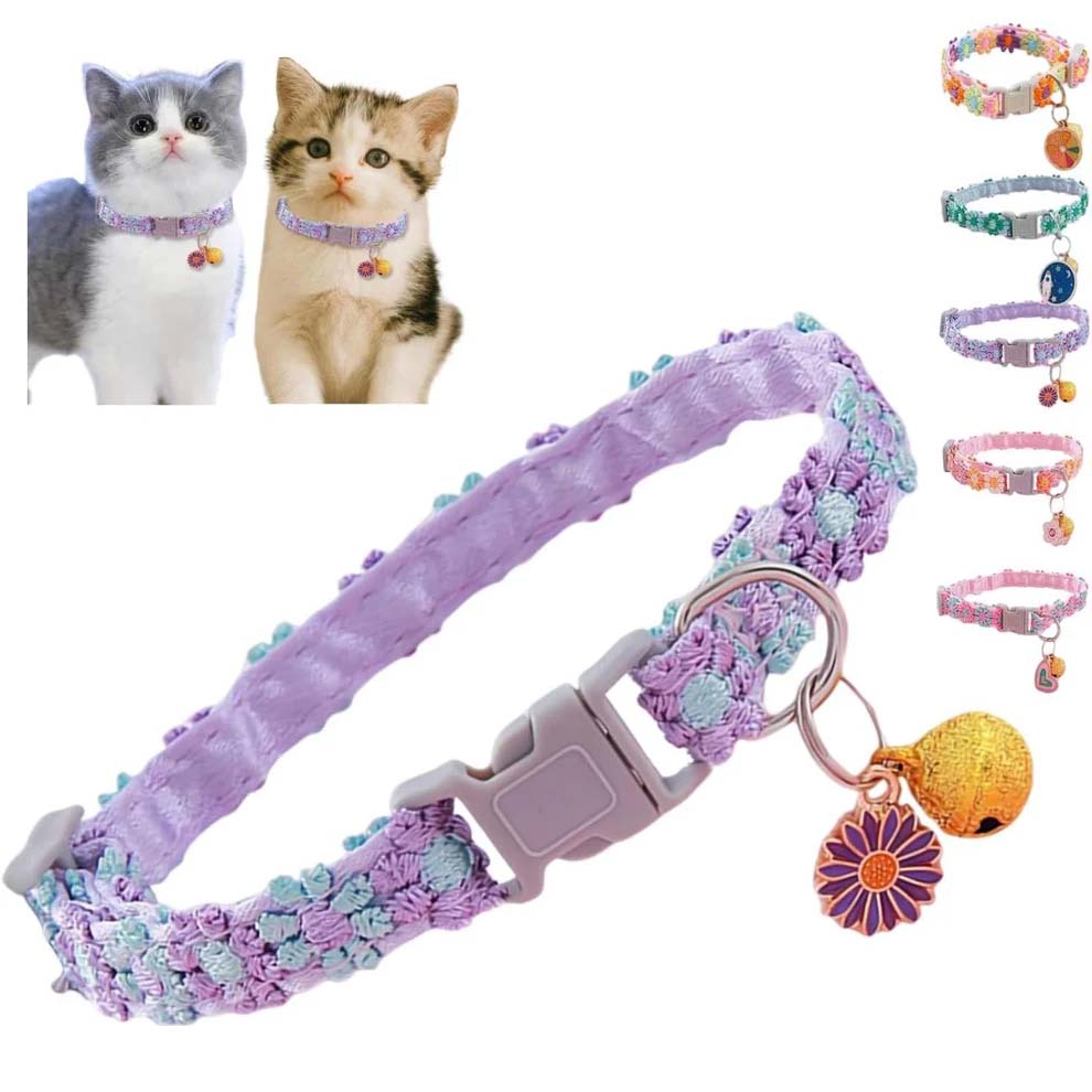 Pet Collar — Features a Safety Buckle and Bell