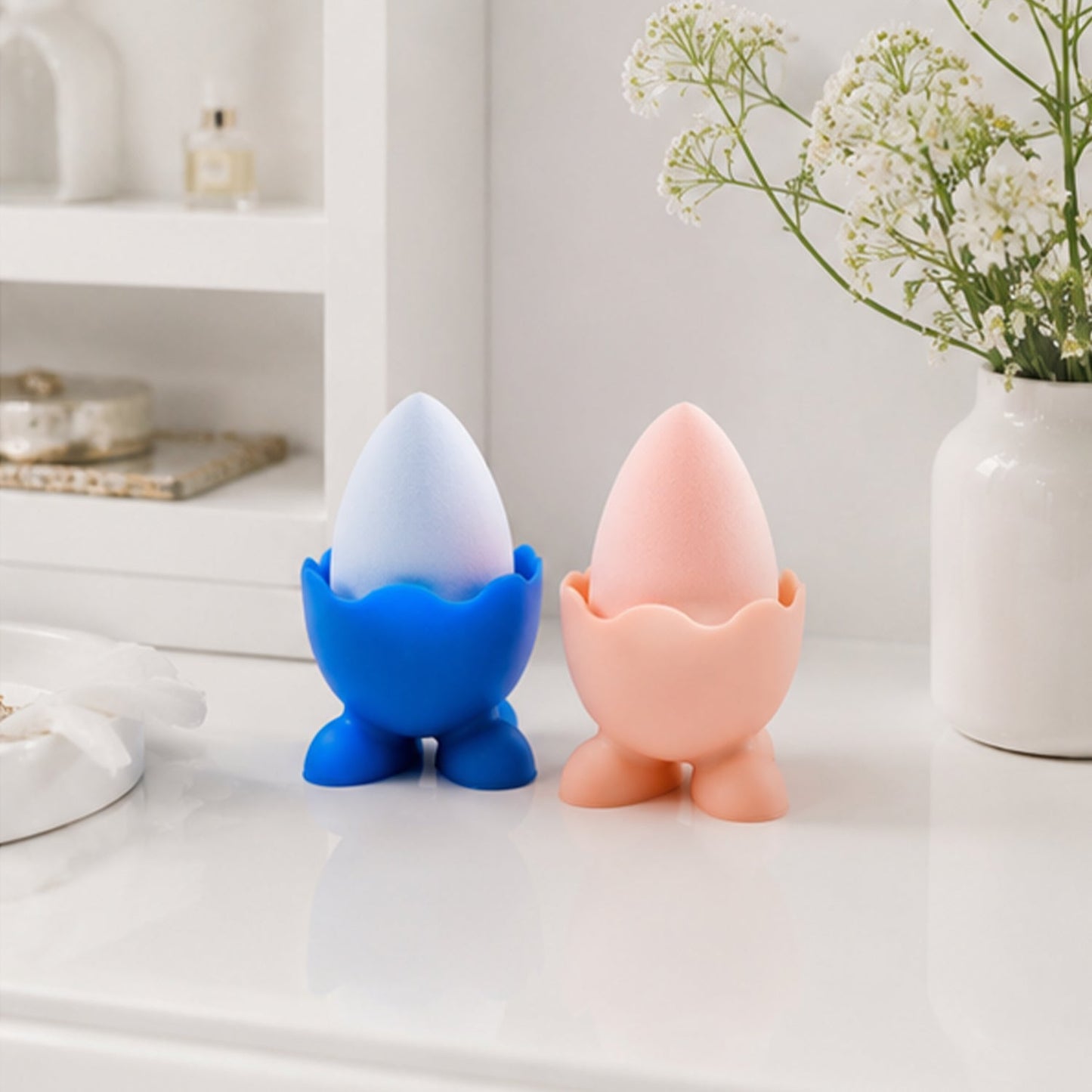 Silicone powder puff storage holder