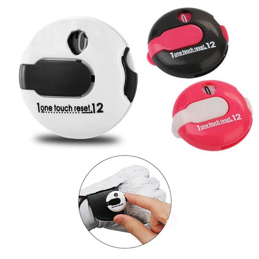 Mini golf scorer glove clip, golf shot counter, putting glove counter