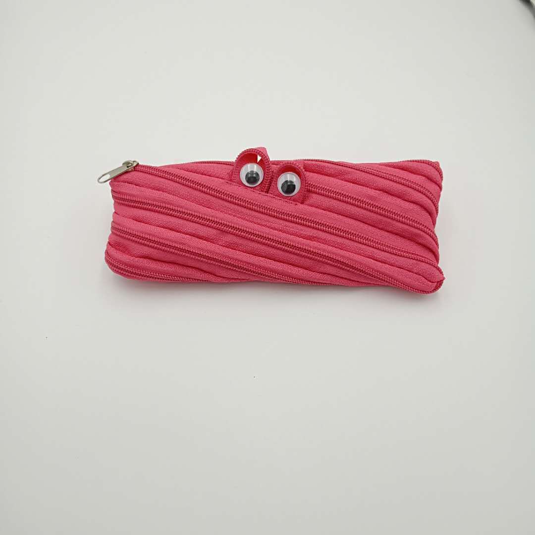 Cute Cartoon Monster Pencil Case – Large Capacity Canvas Zipper Pouch