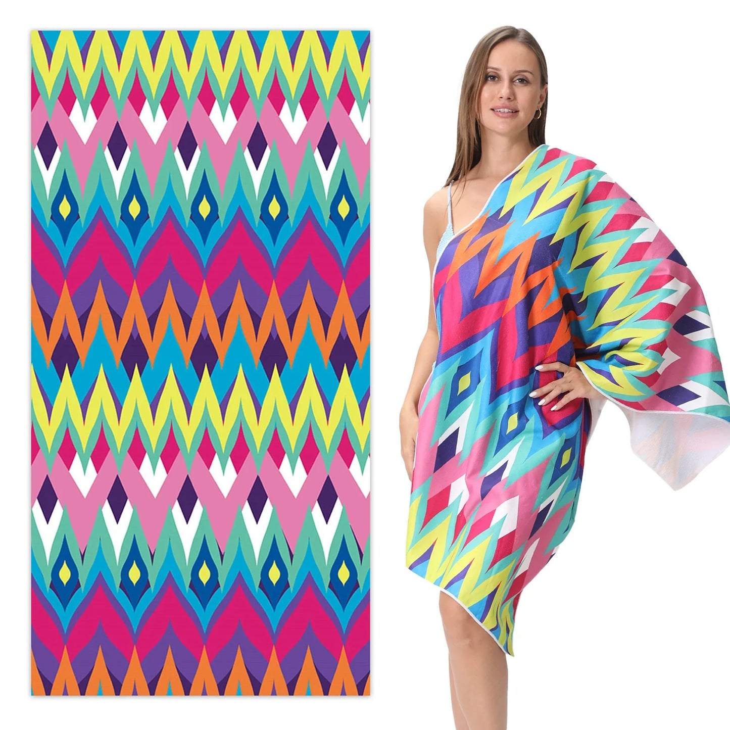 Oversized Microfiber Printed Beach Towel