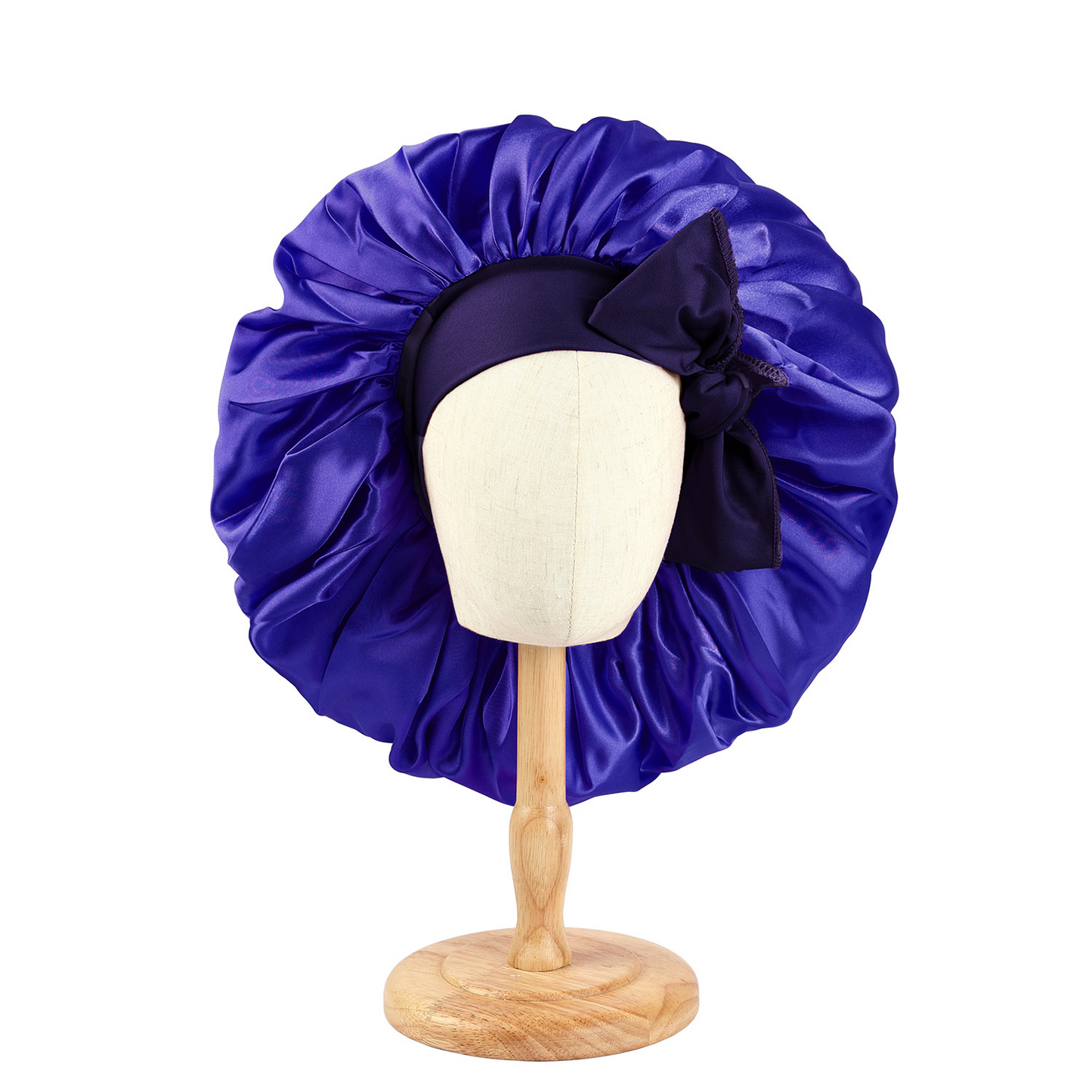 Oversized tie-strap sleep cap