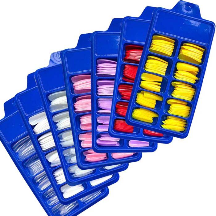 Ready-made nail stickers, small blue box, nail art stickers, ballet nails, long solid color.