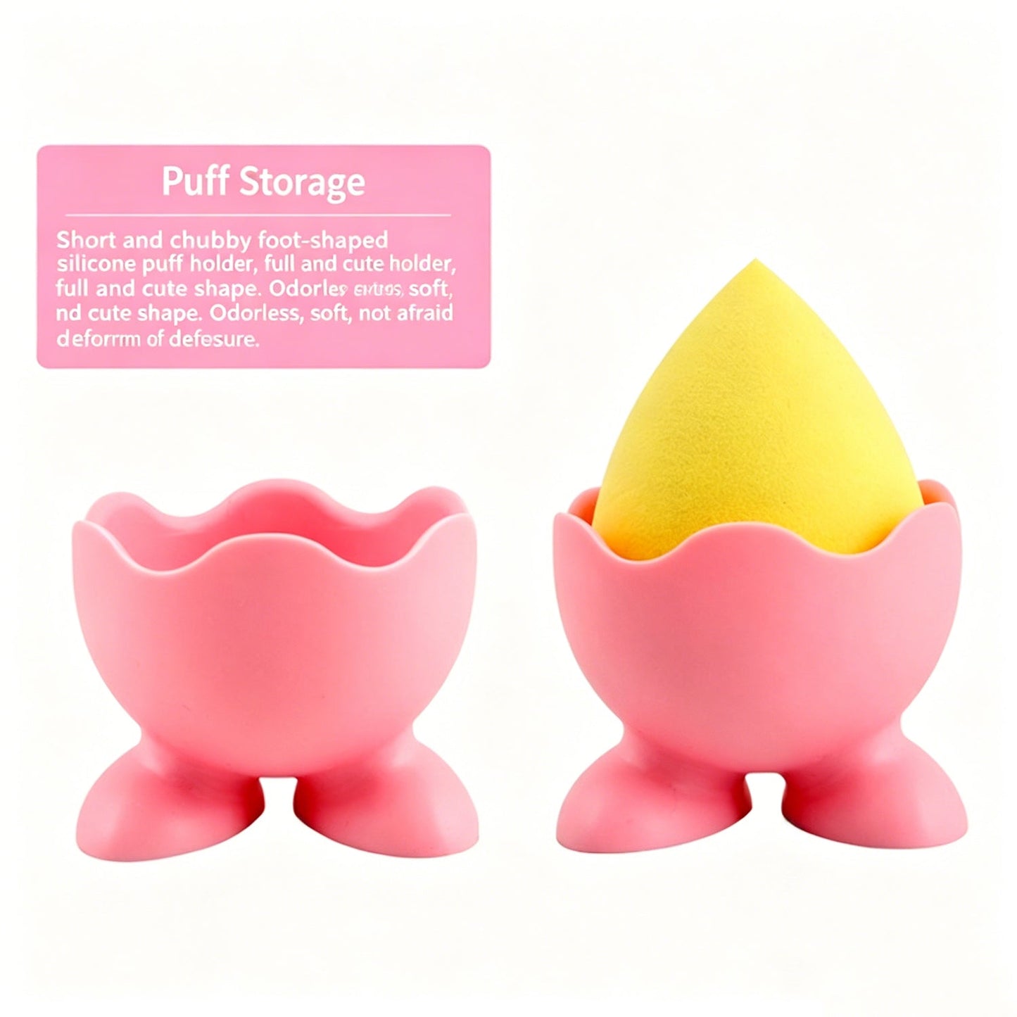 Silicone powder puff storage holder