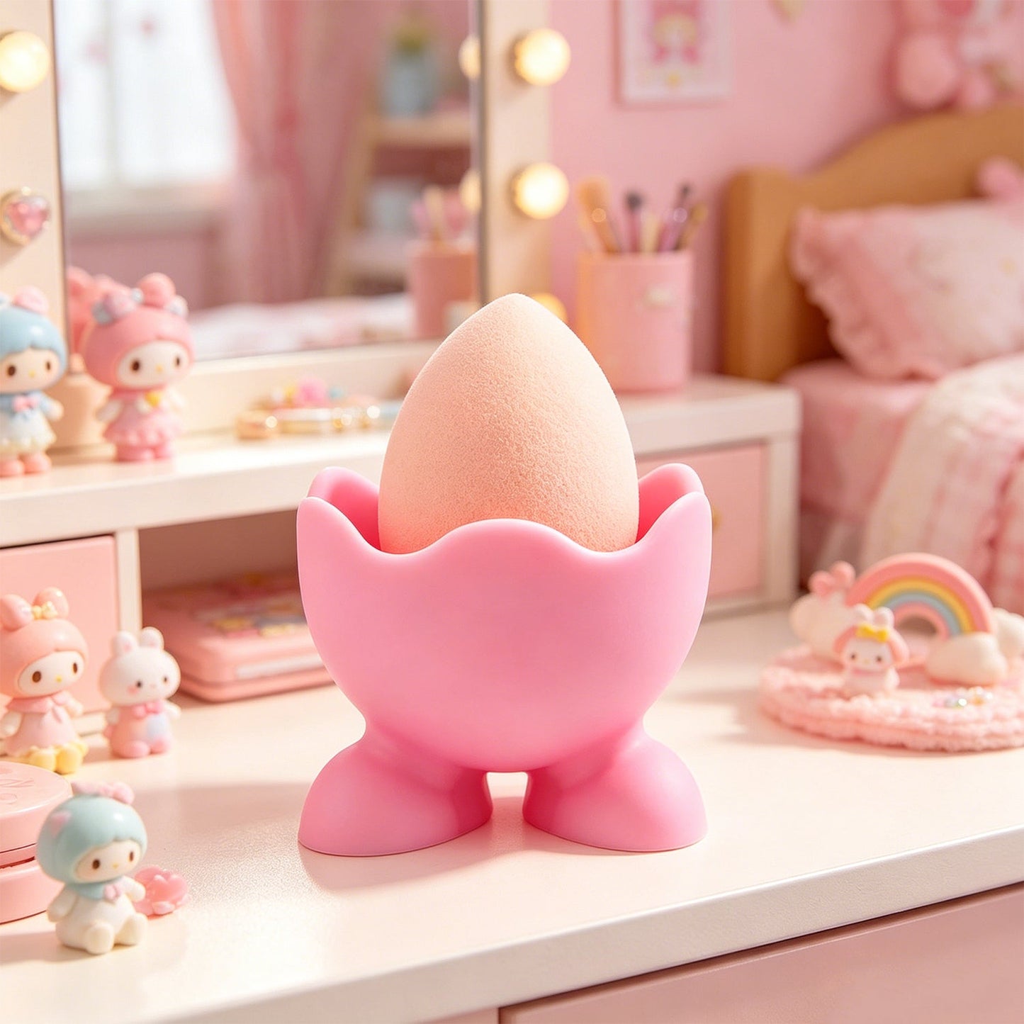 Silicone powder puff storage holder