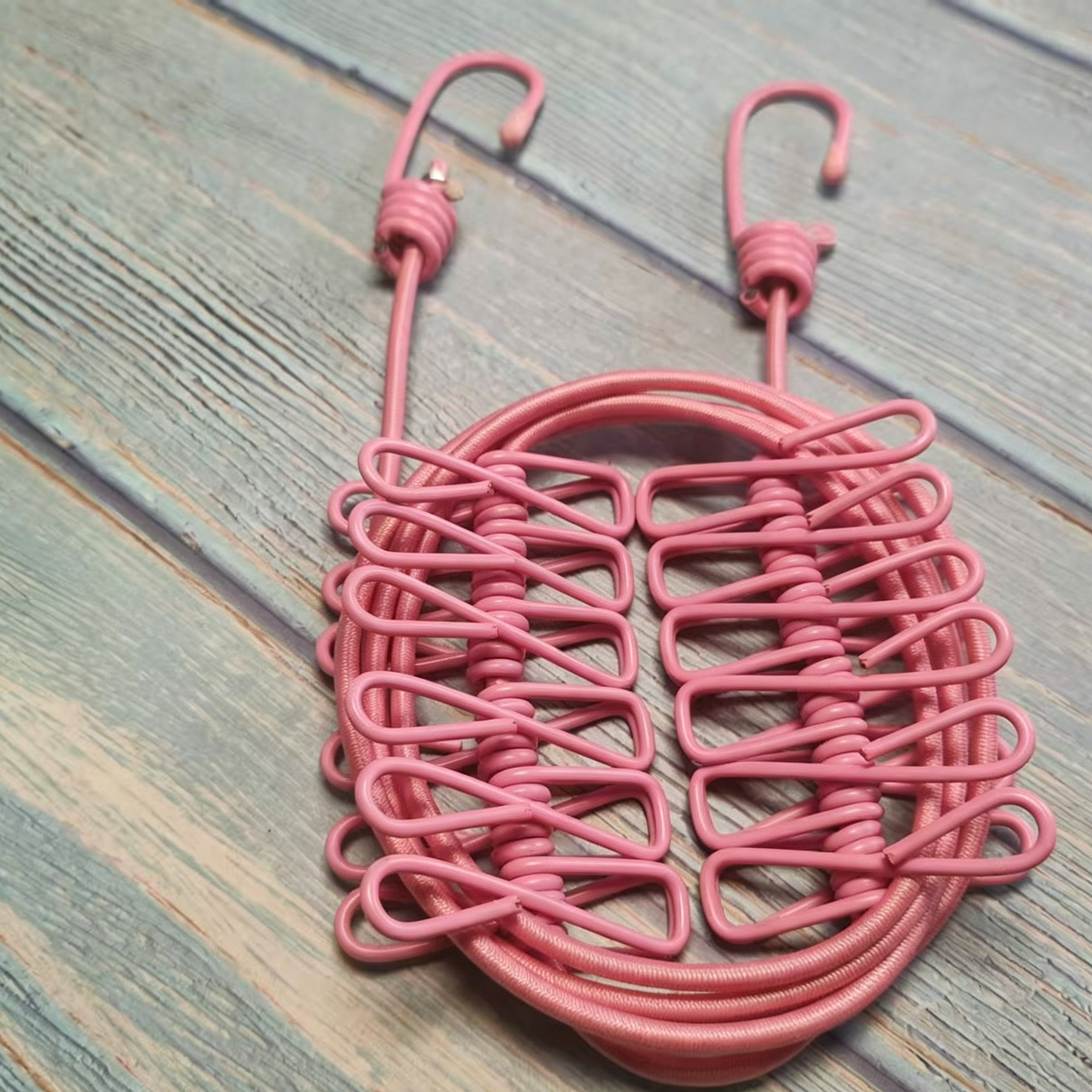 Portable Outdoor Clothesline with 12 Clips