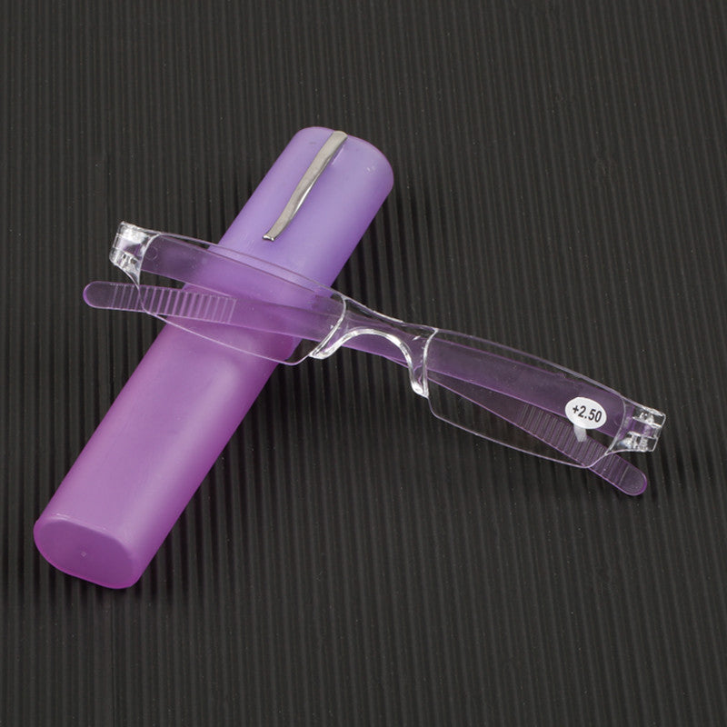 Ultra-Light Transparent Resin Reading Glasses with Pen Holder
