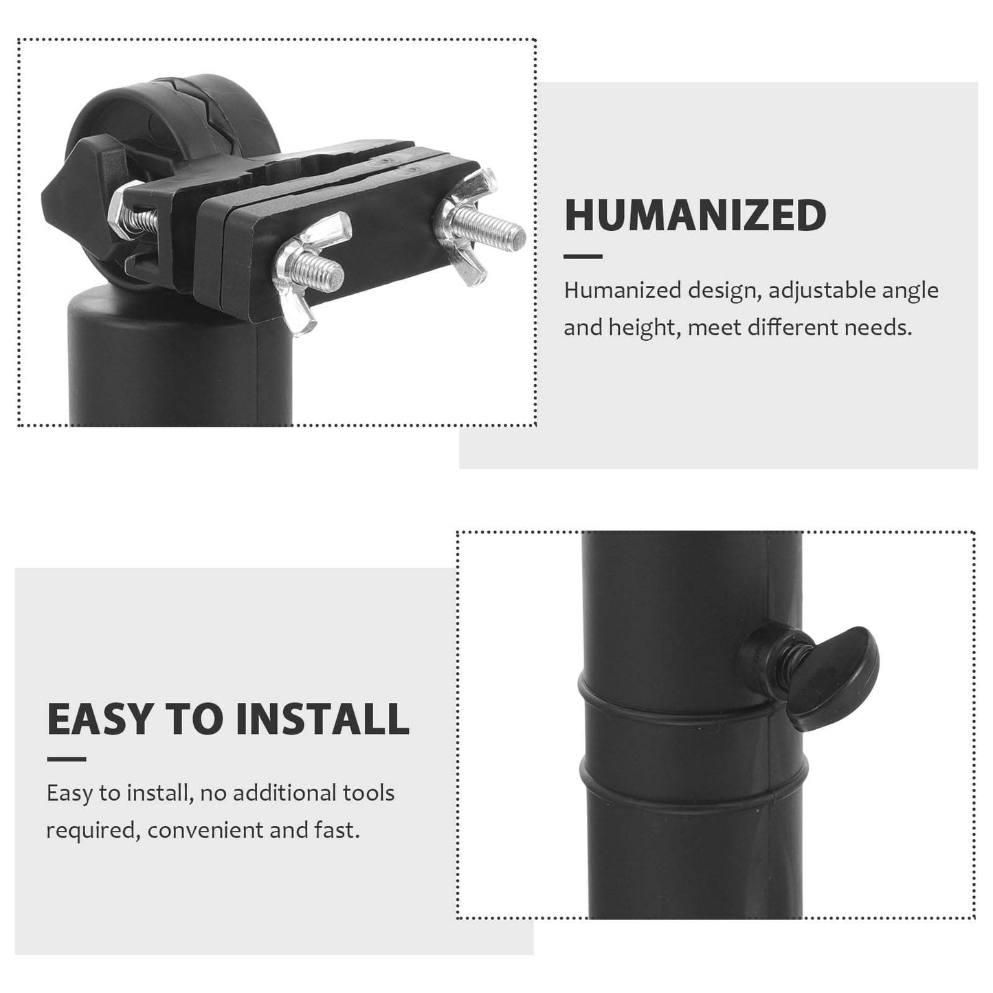 Ergonomic Golf Cart Umbrella Stand Adjustable Clip Holder for Golf Umbrellas
