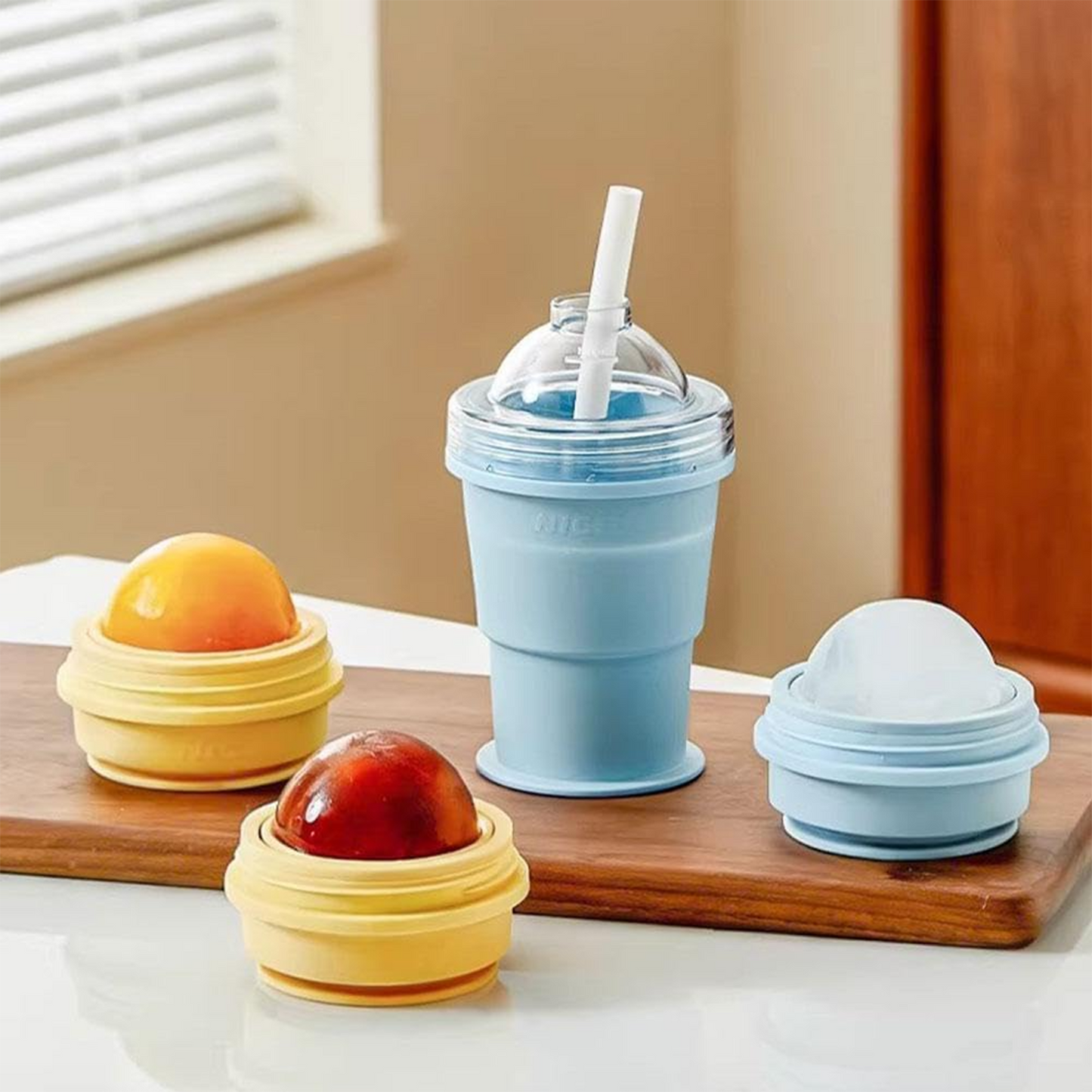2-in-1 Foldable Silicone Ice Ball Maker Cup