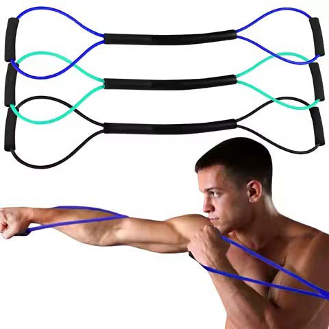 Figure eight resistance training band, elastic resistance rope, high performance training tube