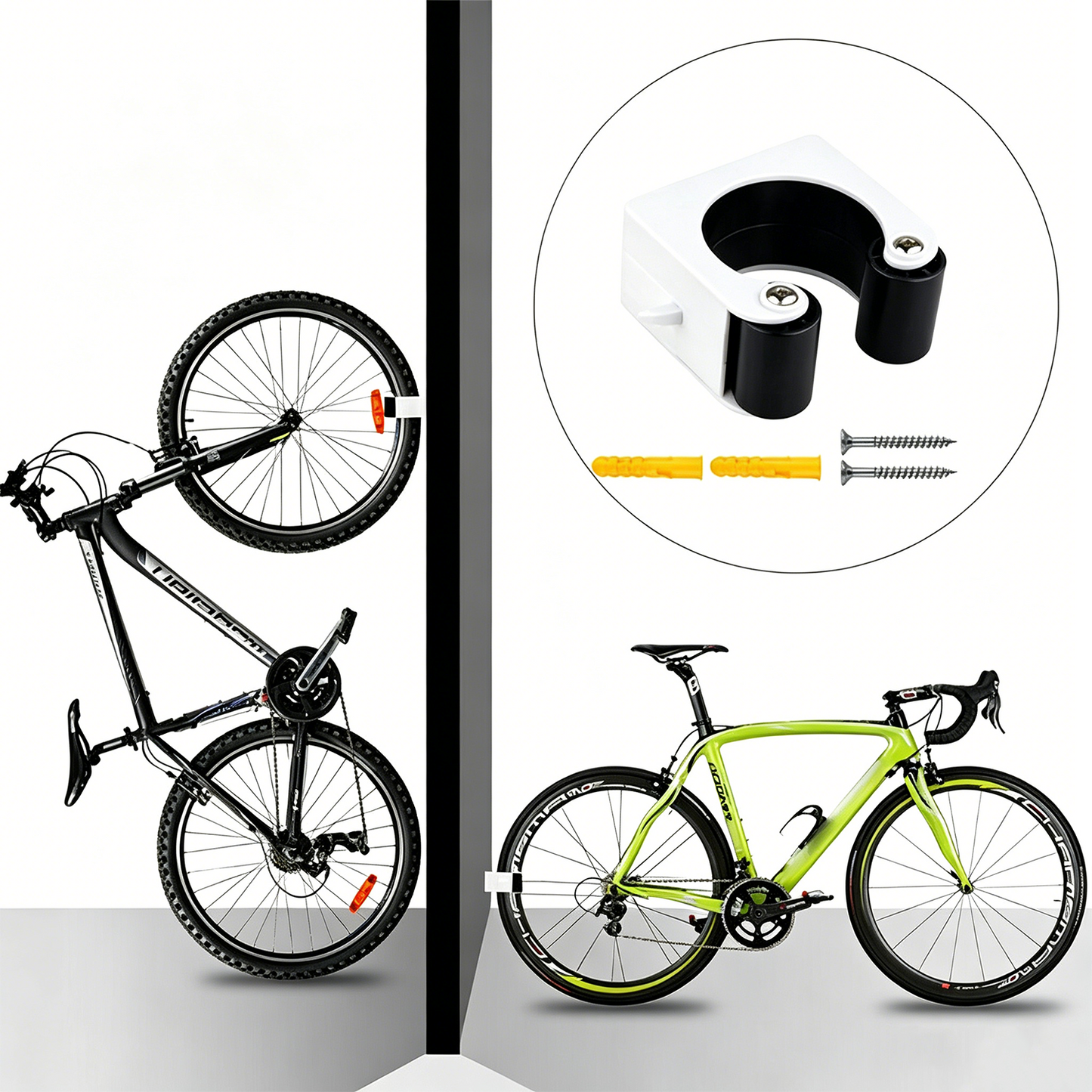 Simple Wall-Mounted Hook for Mountain Bikes