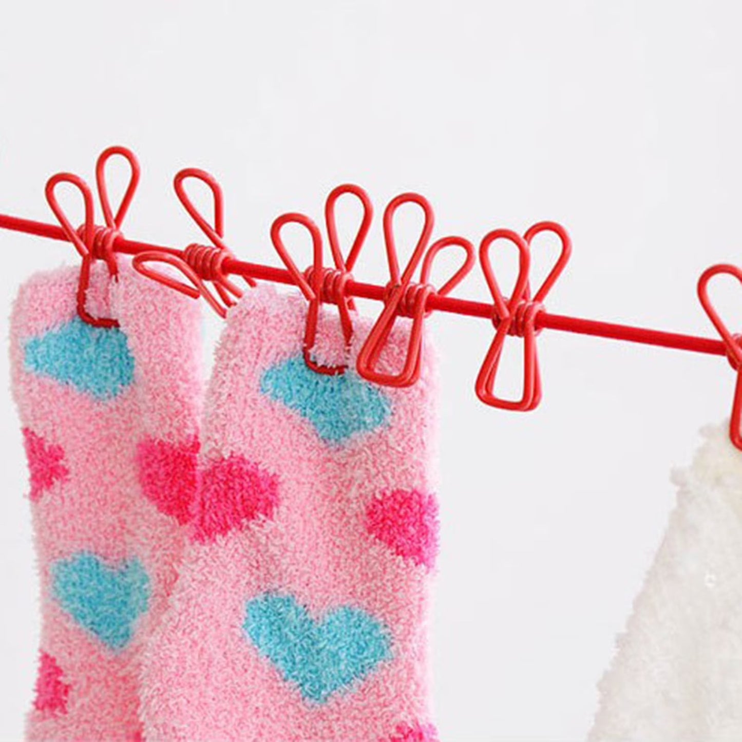 Portable Outdoor Clothesline with 12 Clips
