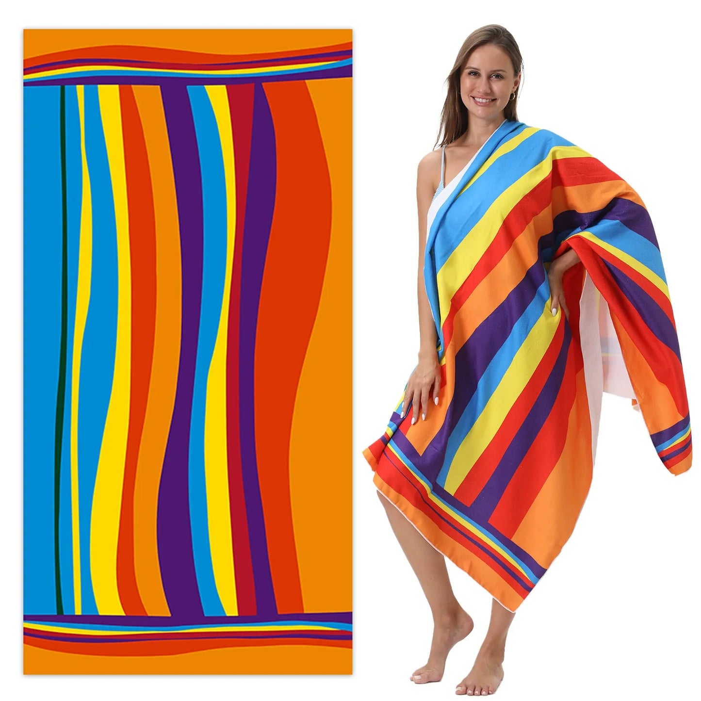 Oversized Microfiber Printed Beach Towel