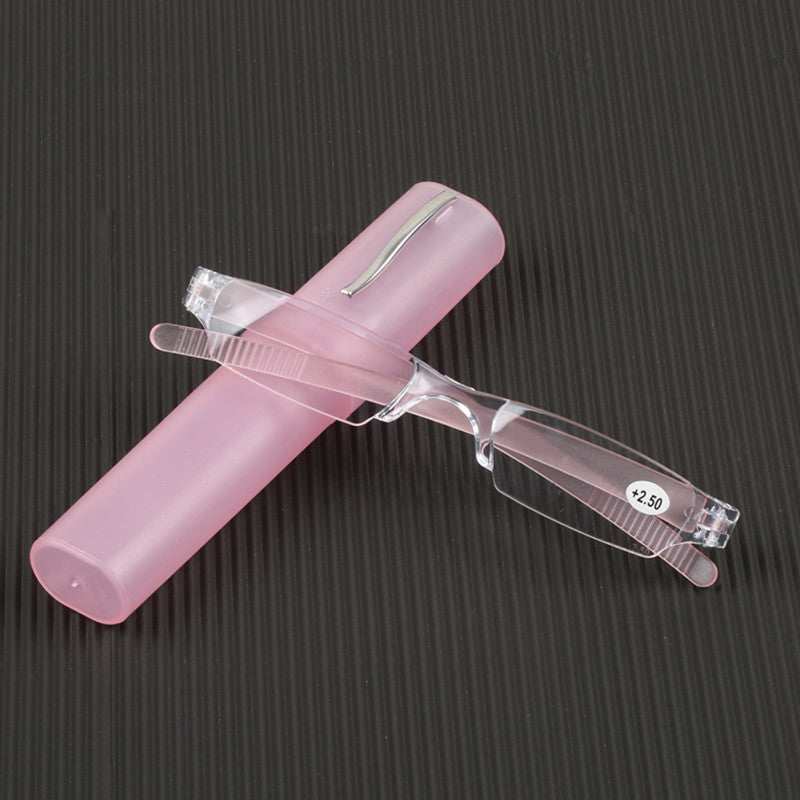 Ultra-Light Transparent Resin Reading Glasses with Pen Holder