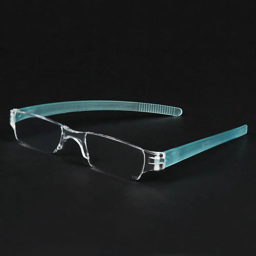 Ultra-Light Transparent Resin Reading Glasses with Pen Holder