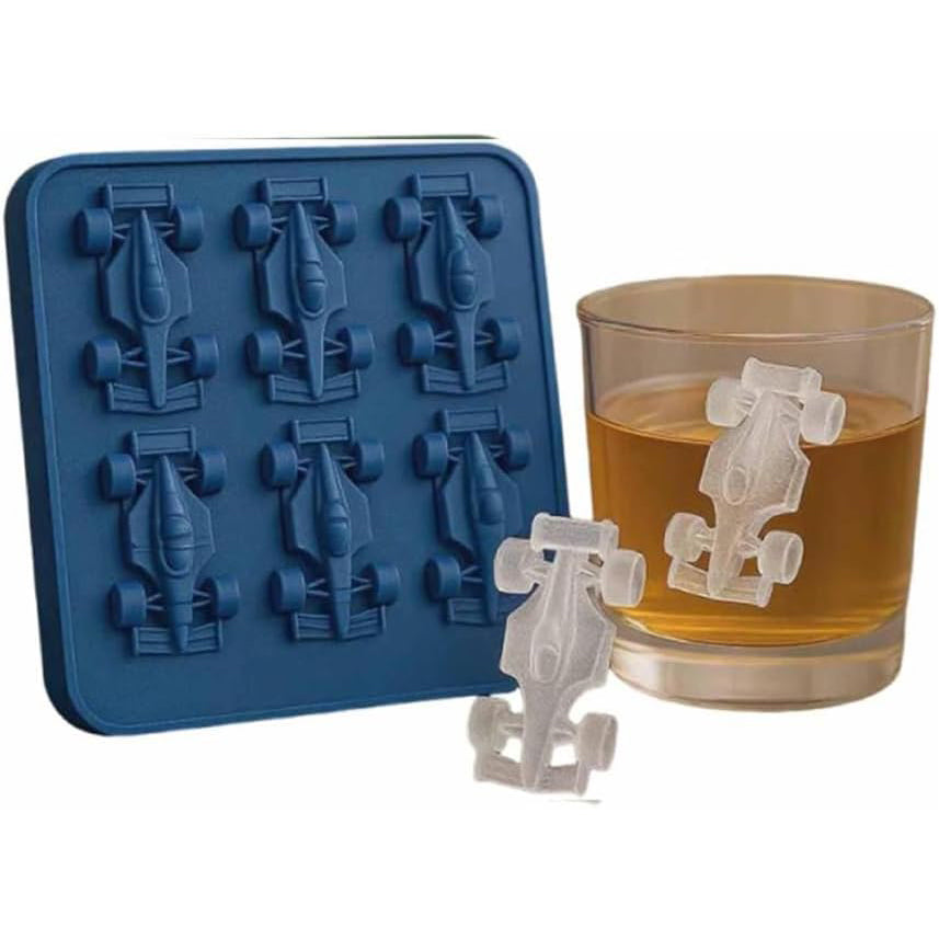 Racing Car Ice Mold – 6-Cavity 3D Formula Car Silicone Mold for Ice Cubes
