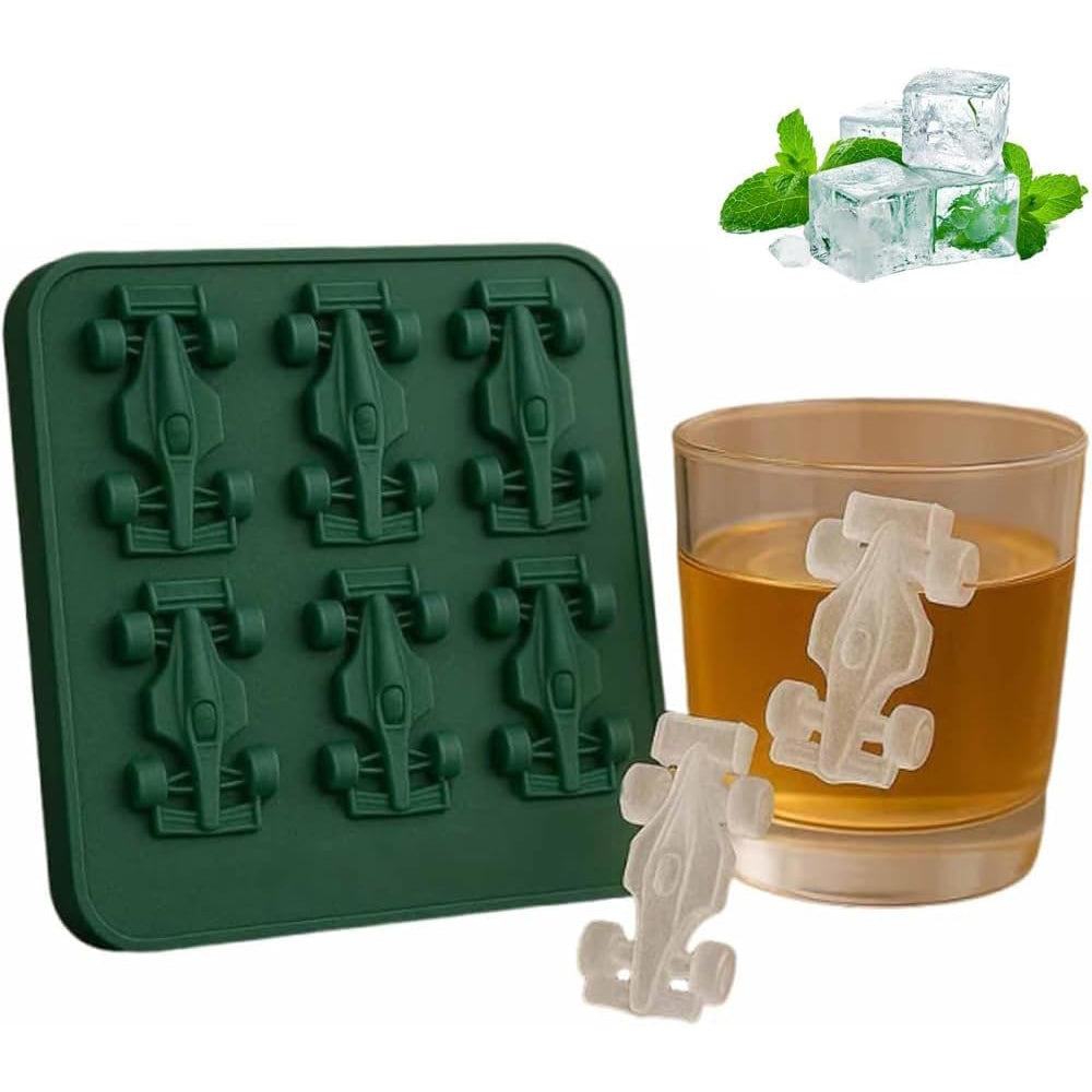 Racing Car Ice Mold – 6-Cavity 3D Formula Car Silicone Mold for Ice Cubes