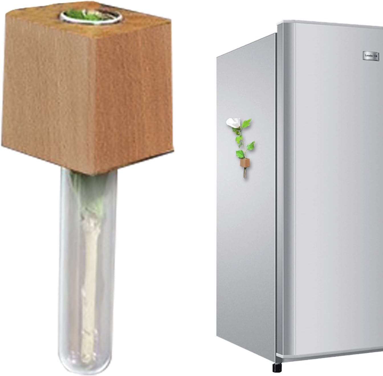 Magnetic Fridge Glass Tube Planter