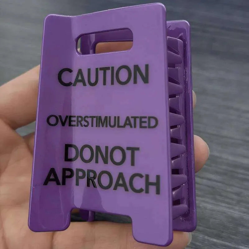 Overstimulated Caution Sign Hair Claw Clip