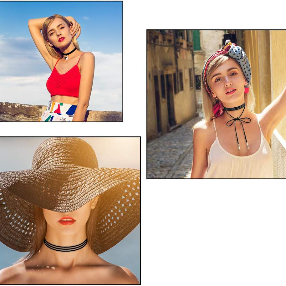 Fashion Velvet Choker Necklace Set – Trendy Tassel Collar Necklace Collection for Women