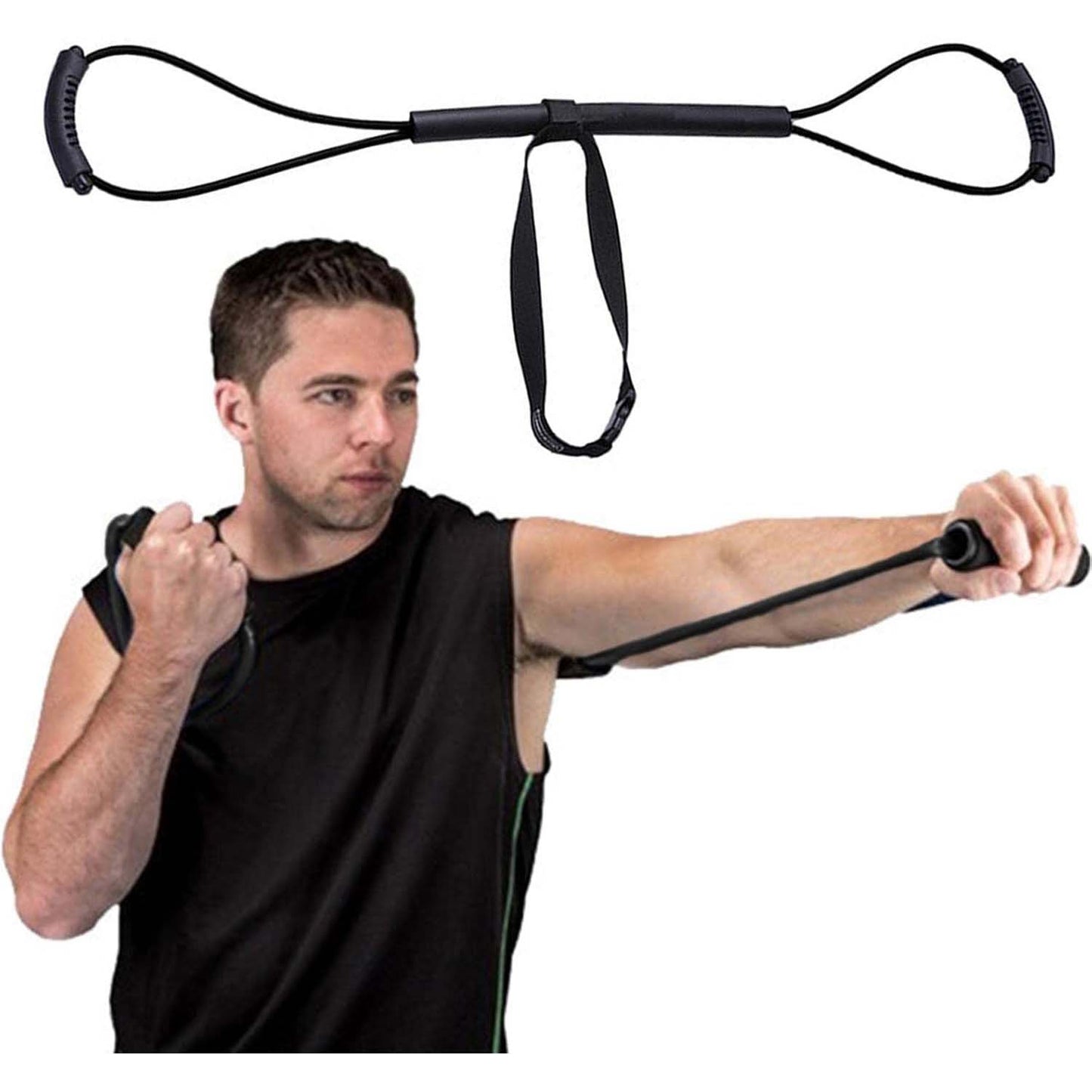 Figure eight resistance training band, elastic resistance rope, high performance training tube