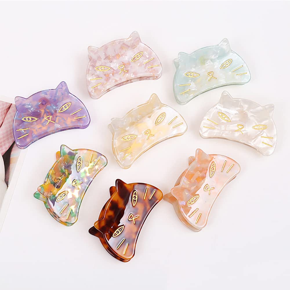 Cute cat hair clip, paw-shaped hair clip for girls, acetate fiber hair clip for women.