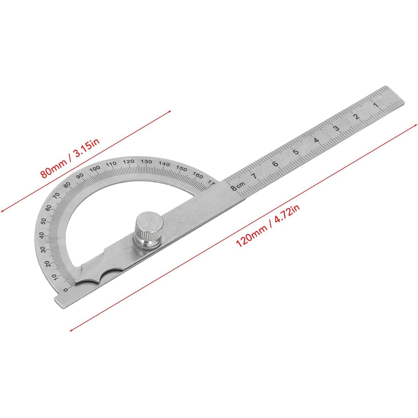 360° Stainless Steel Angle Measuring Ruler