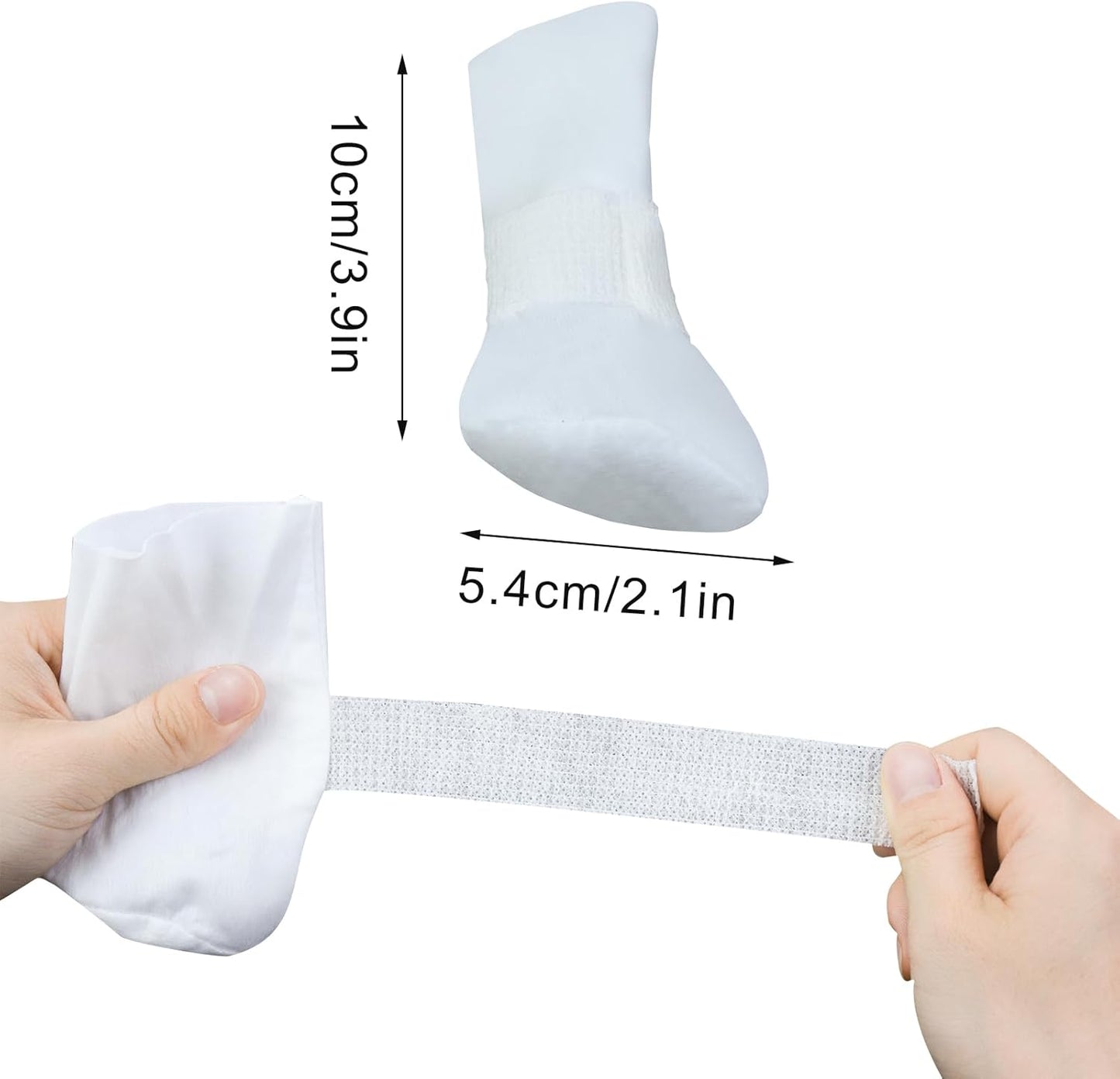 Disposable dog paw protectors, 4 pieces per pack, with adjustable self-adhesive tape.
