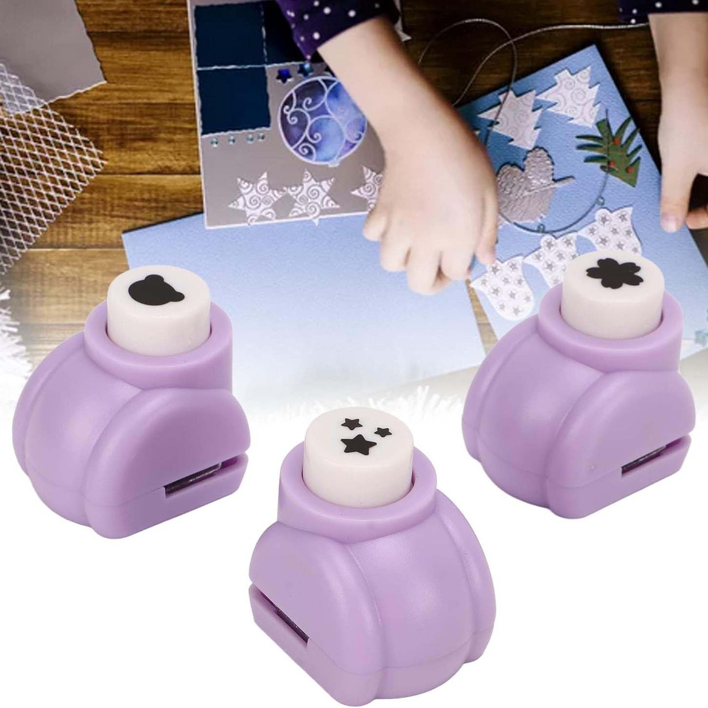 Portable handheld paper punch, DIY scrapbook punch, suitable for greeting cards and artwork making.