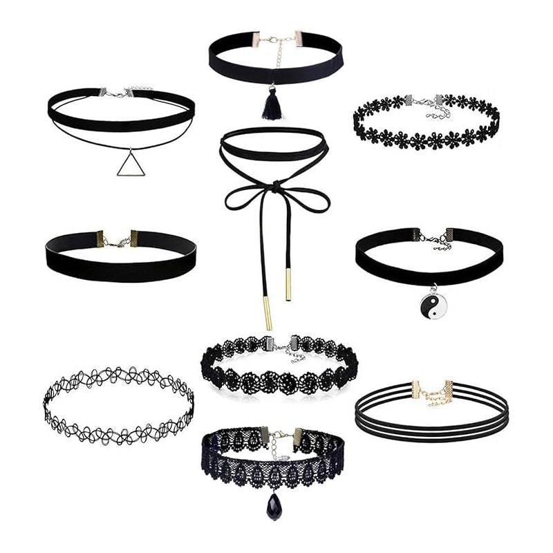 Fashion Velvet Choker Necklace Set – Trendy Tassel Collar Necklace Collection for Women
