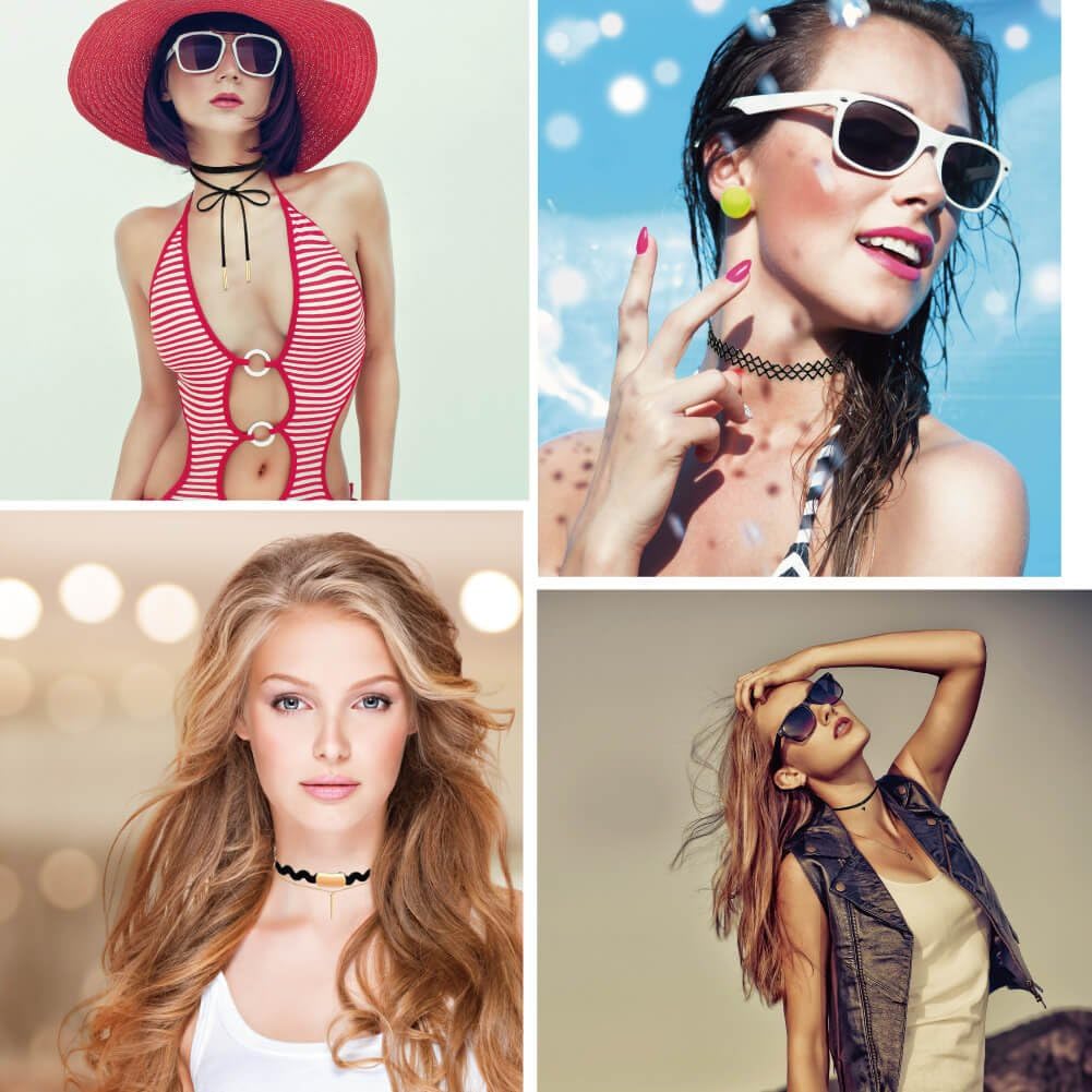 Fashion Velvet Choker Necklace Set – Trendy Tassel Collar Necklace Collection for Women