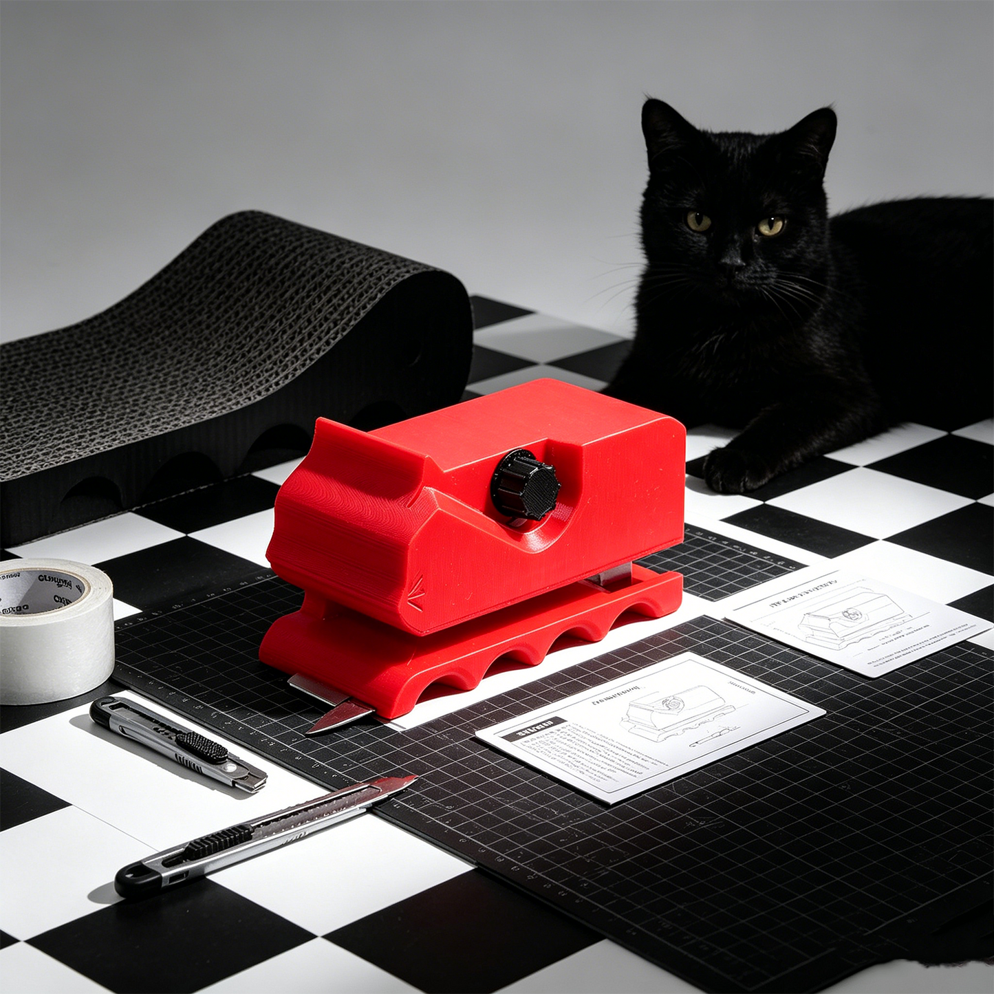 3D Printed Cat Scratch Board Cardboard Cutting Machine