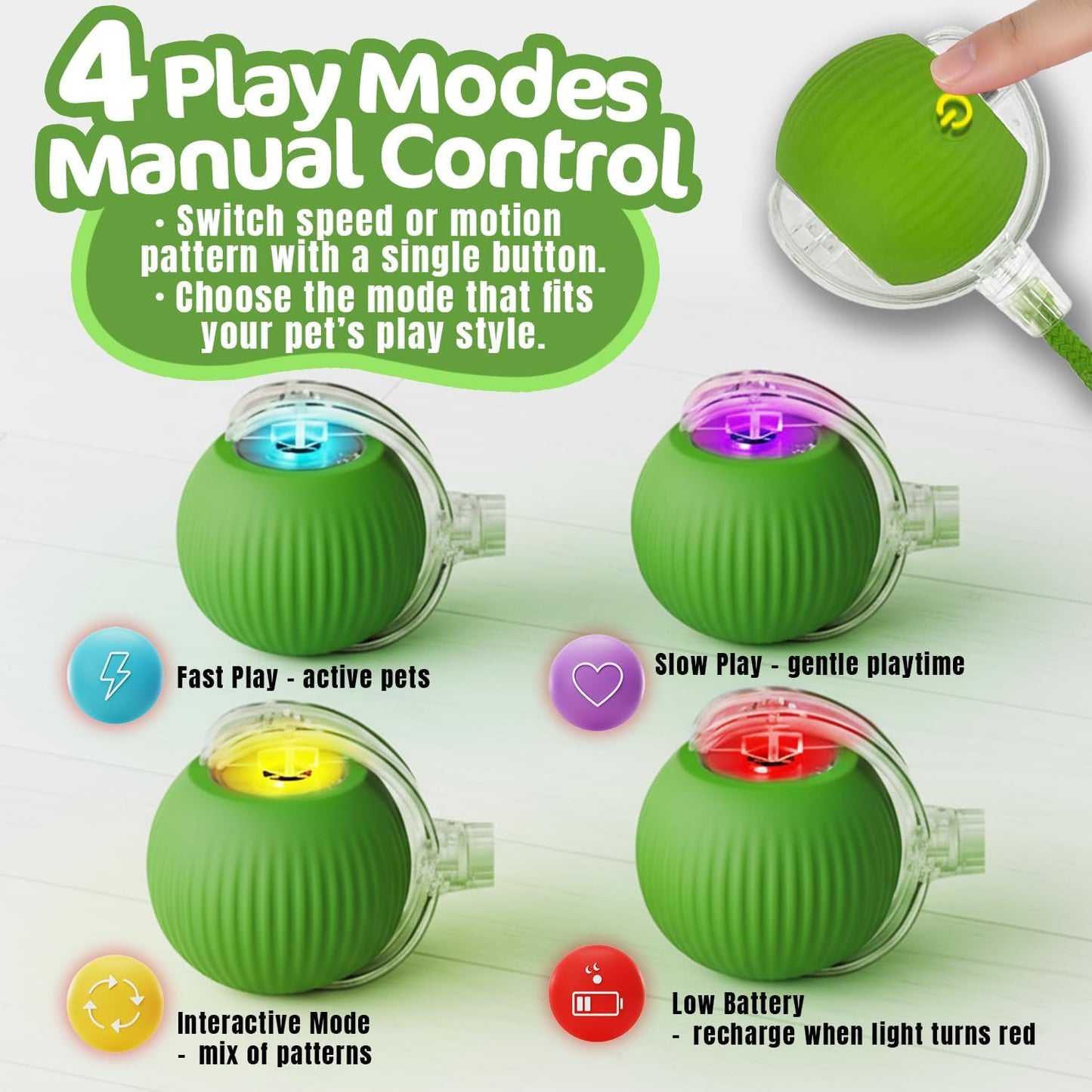 Interactive Cat Toy Ball, Active Smart Rolling Balls for Cat, Electric Toy Balls for Indoor Cats