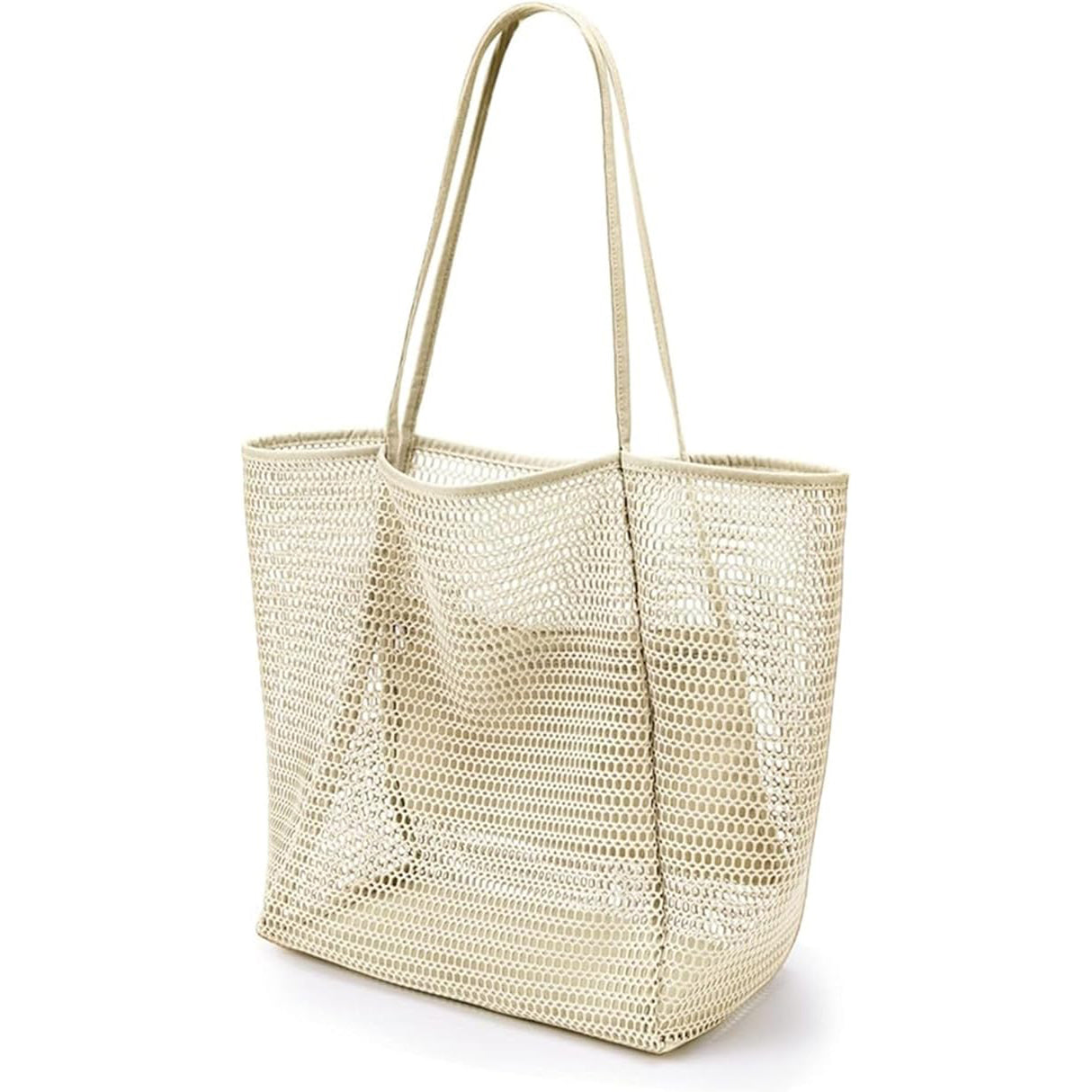 Nylon Mesh Beach Tote Bag for Travel & Vacation