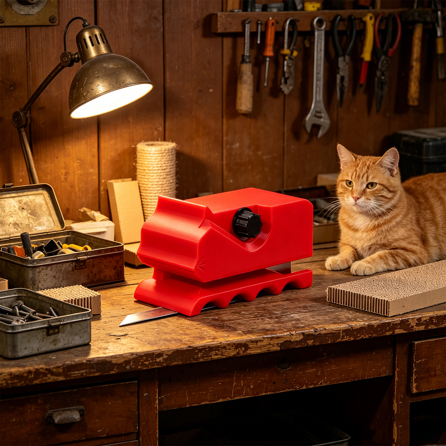 3D Printed Cat Scratch Board Cardboard Cutting Machine