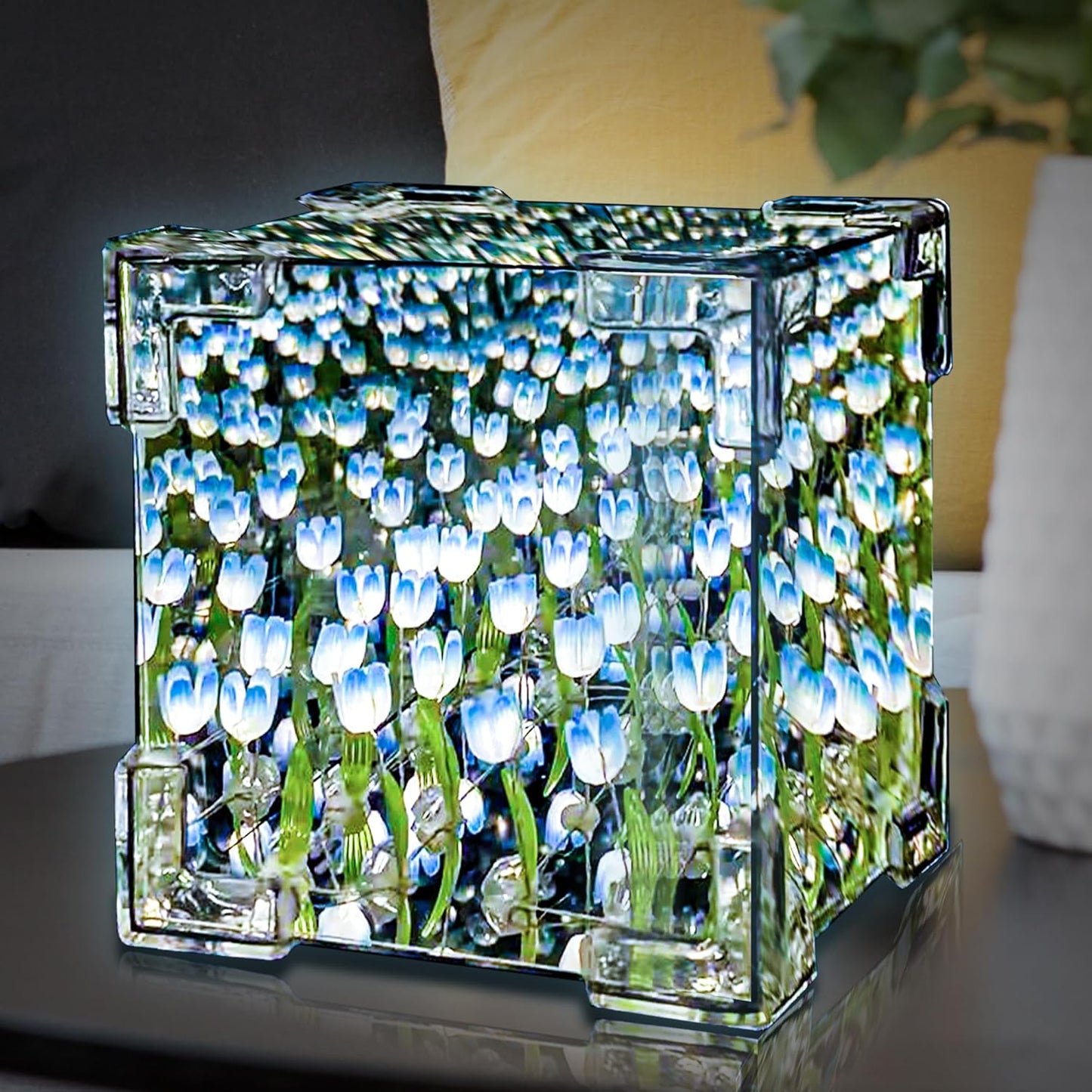 Tulip Night Light, LED Infinite Mirror Light, DIY Tulip Decorative Light