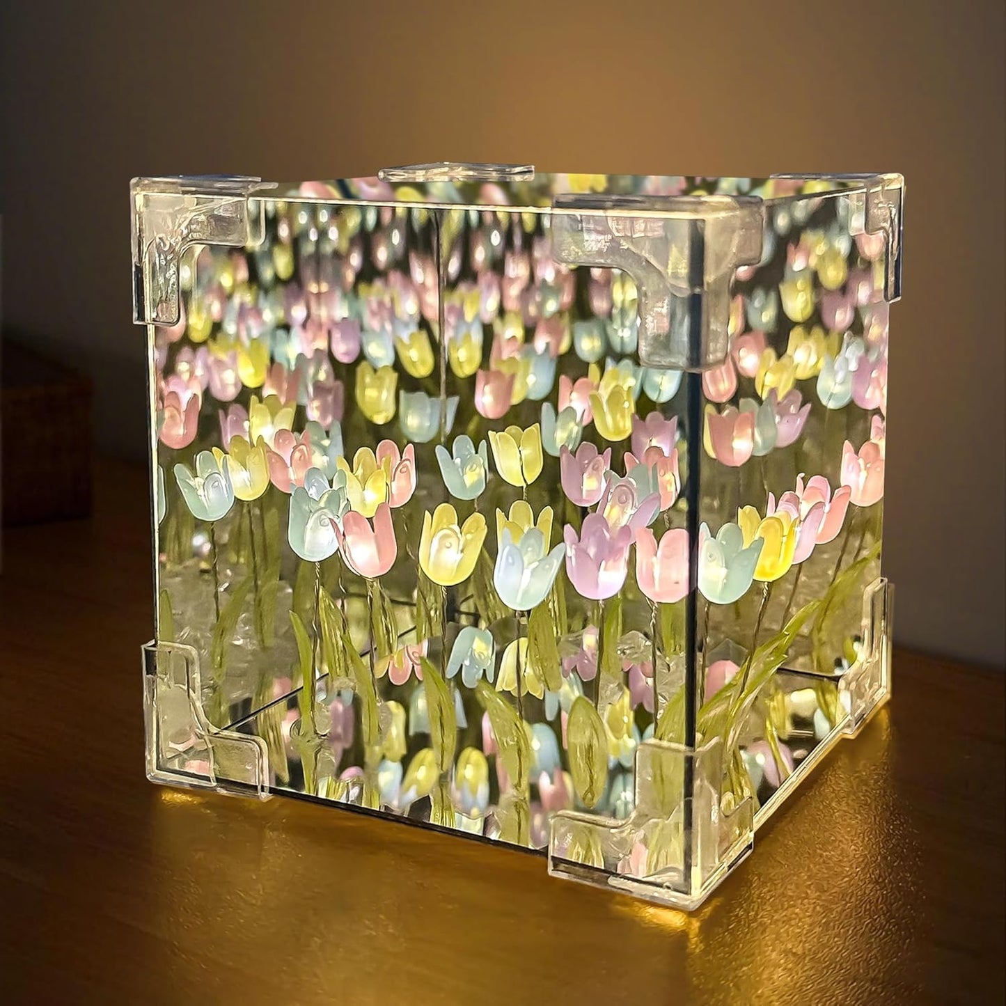 Tulip Night Light, LED Infinite Mirror Light, DIY Tulip Decorative Light