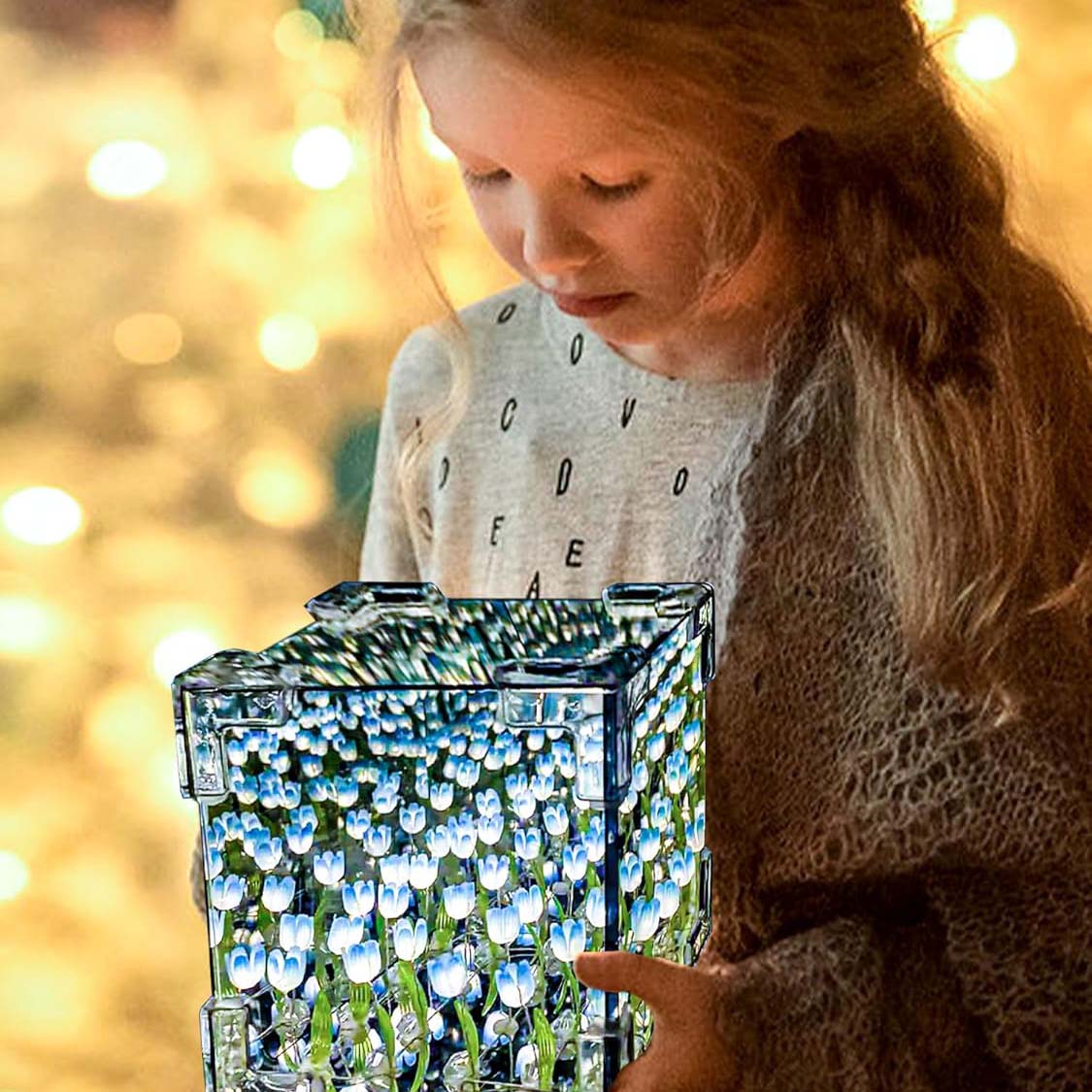 Tulip Night Light, LED Infinite Mirror Light, DIY Tulip Decorative Light