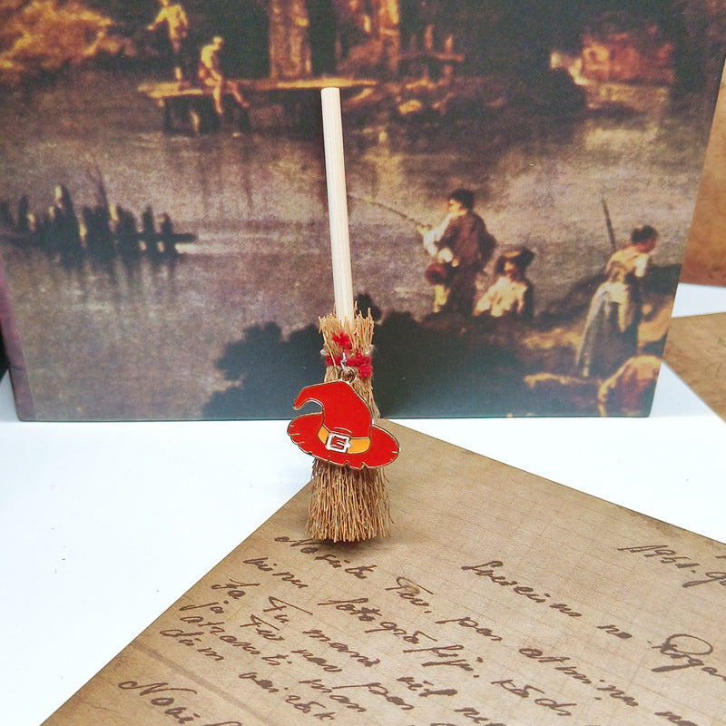 Mystical Mini Witch Broom Festival PVC Hanging Pendant