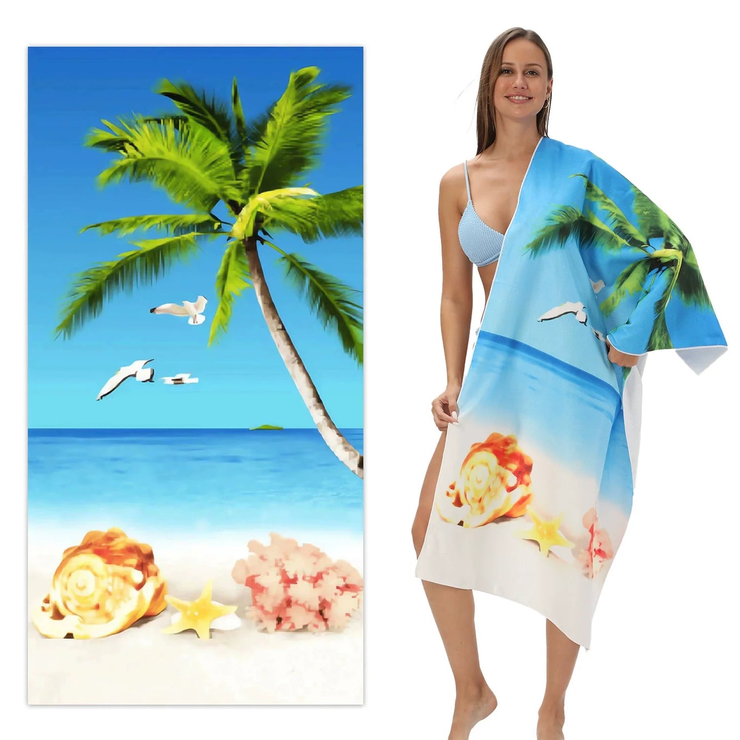 Oversized Microfiber Printed Beach Towel