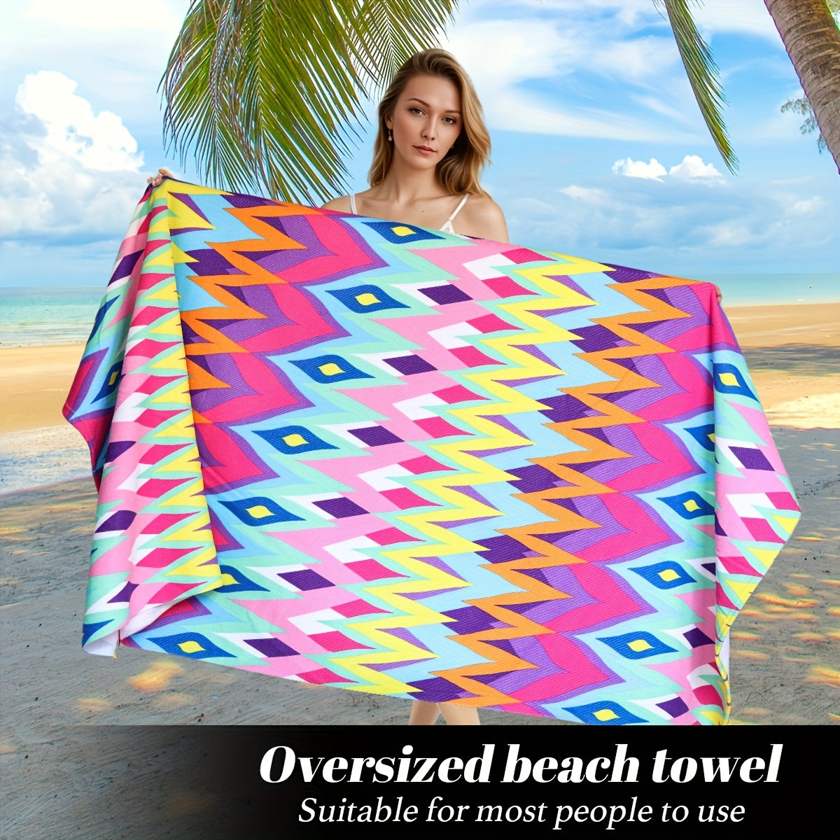 Oversized Microfiber Printed Beach Towel
