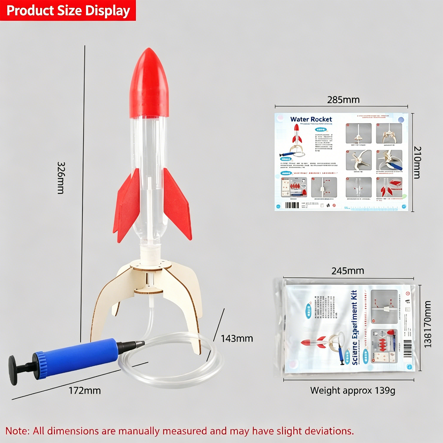 Materials for educational water rocket model toys