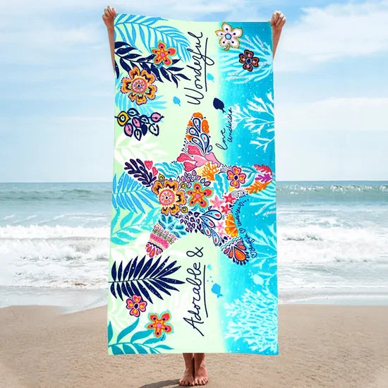 Oversized Microfiber Printed Beach Towel