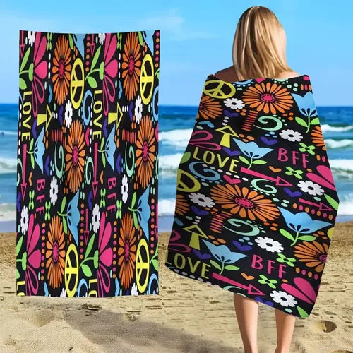Oversized Microfiber Printed Beach Towel