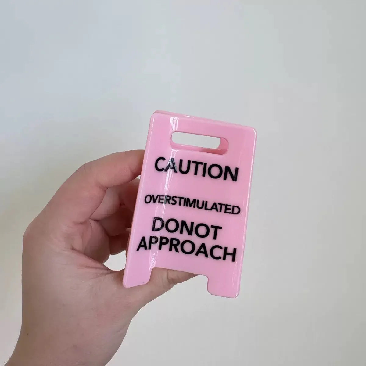 Overstimulated Caution Sign Hair Claw Clip