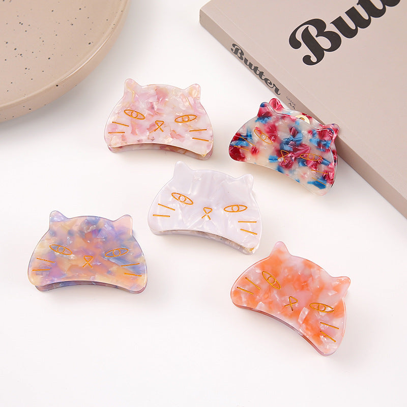 Cute cat hair clip, paw-shaped hair clip for girls, acetate fiber hair clip for women.