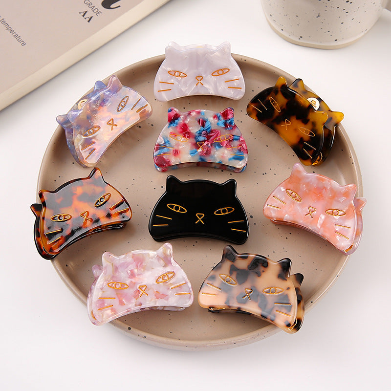 Cute cat hair clip, paw-shaped hair clip for girls, acetate fiber hair clip for women.