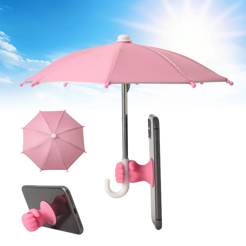Creative Motorcycle Fist Mini Umbrella – Sun & Rain Protection for Phones