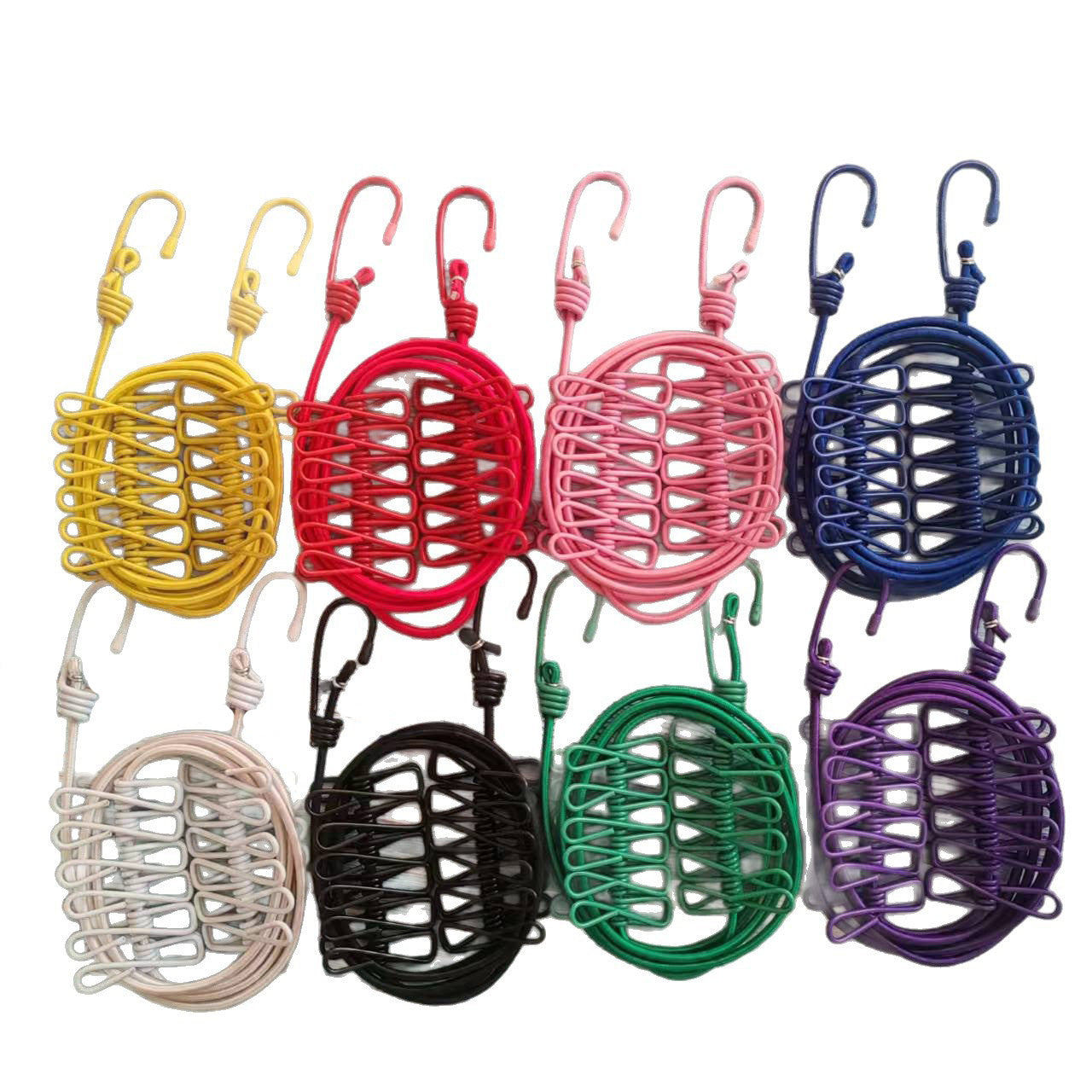 Portable Outdoor Clothesline with 12 Clips
