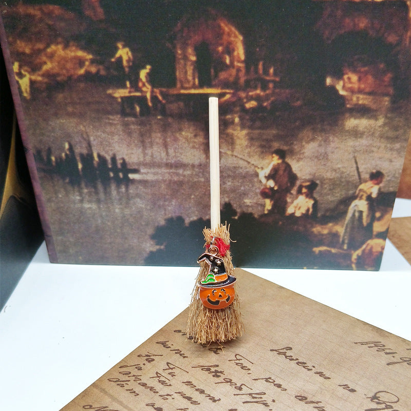 Mystical Mini Witch Broom Festival PVC Hanging Pendant